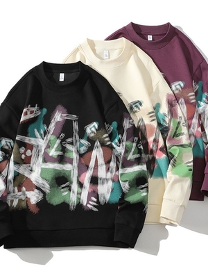 Buy Men Clothes Custom Oversized Sublimation Print Sweater Anti Wrinkle online manufacture