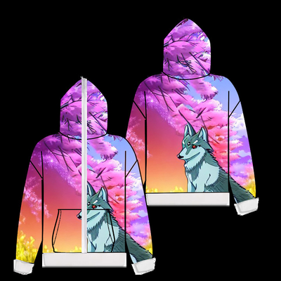 Buy Multi Style  Digital 3D Sublimation Zip Up Hoodie All Over Print On Demand Lightweight online manufacture