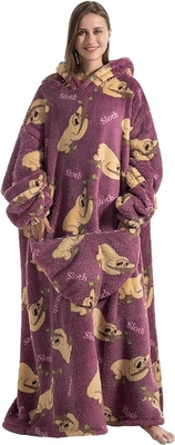 Buy Breathable Wearable Blanket Hoodie Warm Sherpa Hooded Blanket Sweatshirt online manufacture