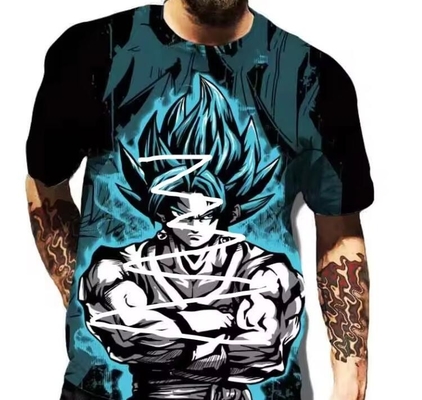 Buy Anime Goku Sublimation Printed T Shirts Short Sleeve Patterned Clothes online manufacture