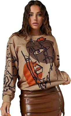 Buy BSCI Custom Graphic Sweaters  Round Neck Long Sleeve Sweatshirt Contrast Color online manufacture