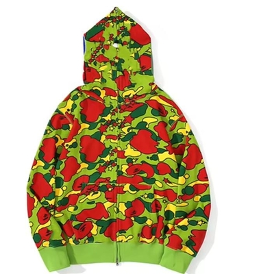 Buy Customizable Camo Full Face Zip Up Hoodie 100% Cotton Full Zip Hoodie online manufacture