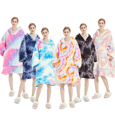 Buy Full Custom Flannel Romper Oversized Pajama Blanket Hoodie Colorful Printed online manufacture