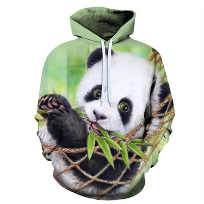 Buy Mens Oversized Panda Printed Long Sleeve Hoodie With Pocket online manufacture