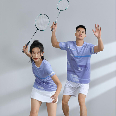 Buy Sport Suit Women's And Men's Badminton Training Suit Full-Prints T Shirts online manufacture