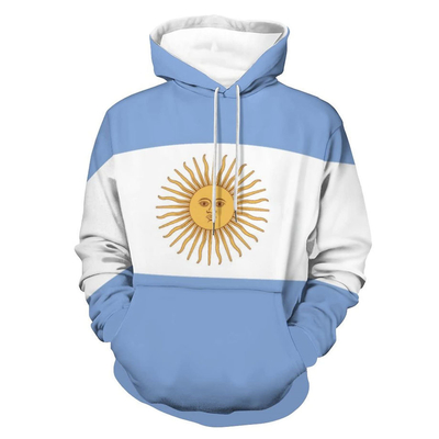 Buy Men's Fleece Hoodie Unisex Flag Print Hooded Pullover Kangaroo Pocket Sweatshirt online manufacture