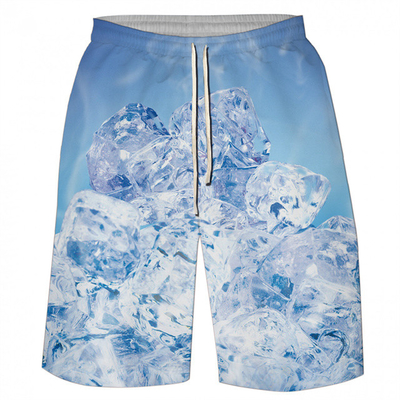 Buy Custom Logo Summer Sandy Beach Blank 100% Polyester Designer Inspired Ice Printed Men's Shorts With Pockets online manufacture