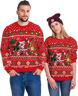 Buy Unisex Ugly Christmas Sweater 3D Printed Funny Graphic Long Sleeve T-Shirt Crewneck Sweatshirts online manufacture
