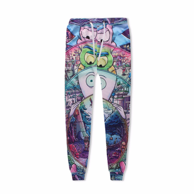 ODM Anti Static Sublimation Sweatpants Mid Waist Type Printed Logo On Leg