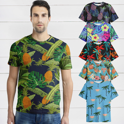 Vacation Wear Men'S Polyester T Shirts
