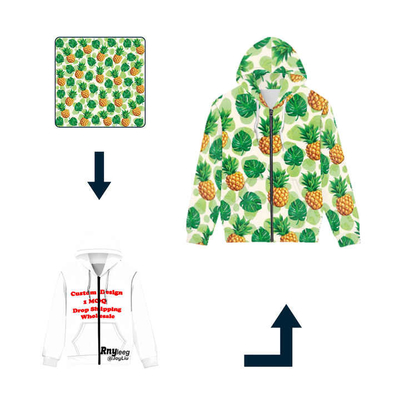 Street Wear Over Size  Men Sublimation Hoodies Zipper Up Pullover