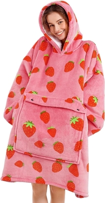 OEM Premium Sherpa Wearable Blanket With Hood One Size Fits All