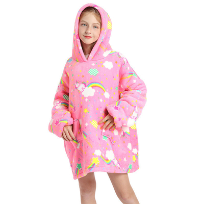 Fashionable Comfortable Childrens Hooded Pajamas Wearable Blanket  Hoodie