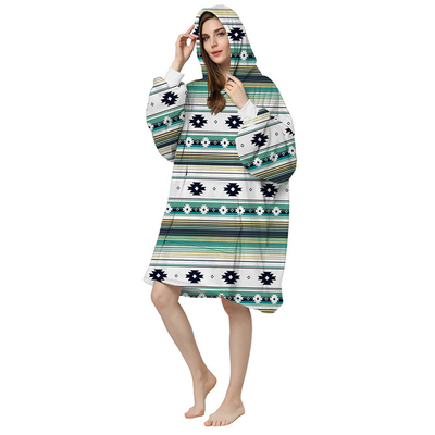 100% Polyester Customized Wearable Blanket Hoodie Oversized Fleece Hooded Blanket