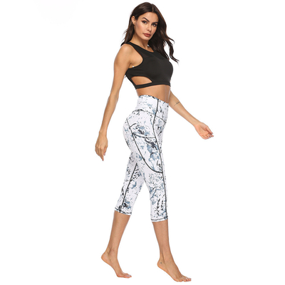 Women High Waist Leisure Fitness Yoga Pants With Pockets Tummy Control