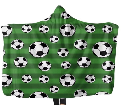 Sports Rugby Football Basketball Print Oversized Hooded Blankets Anti Shrink