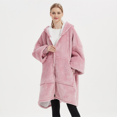 Zipper Closure Womens Hooded Pajamas Oversized Hoodie Pajamas Ultra Comfortable