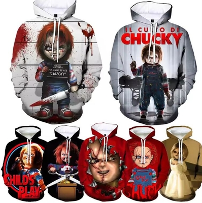 Chucky Printed Oversize Hoodie Men Horror Movie 3D Printed Hoodies