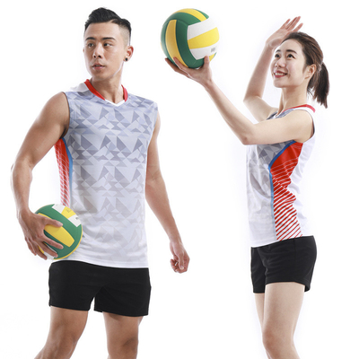 Printed Badminton Uniform Suit For Men And Women Sleeveless Volleyball Uniform Sweat-absorbent Sport Wear