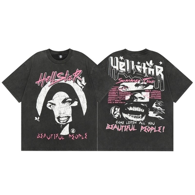 Y2K Graphic T-Shirt Vintage Oversized Tee Street Casual Acid Wash Top For Men Women