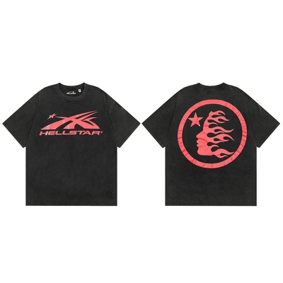 Gothic Casual Loose Oversized T-shirt Harajuku Street Trend Men And Women Personalized Print Rock Anime Punk