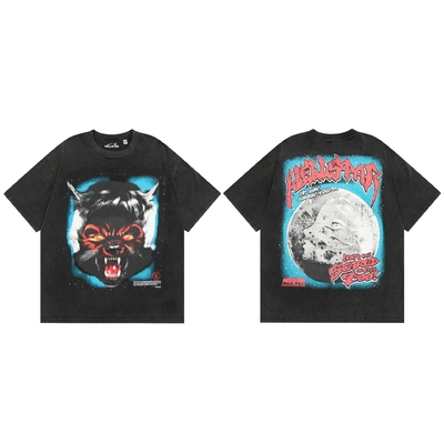 Men's Oversized Graphic Tee Crew Neck Short Sleeve Vintage Streetwear Tee Tops